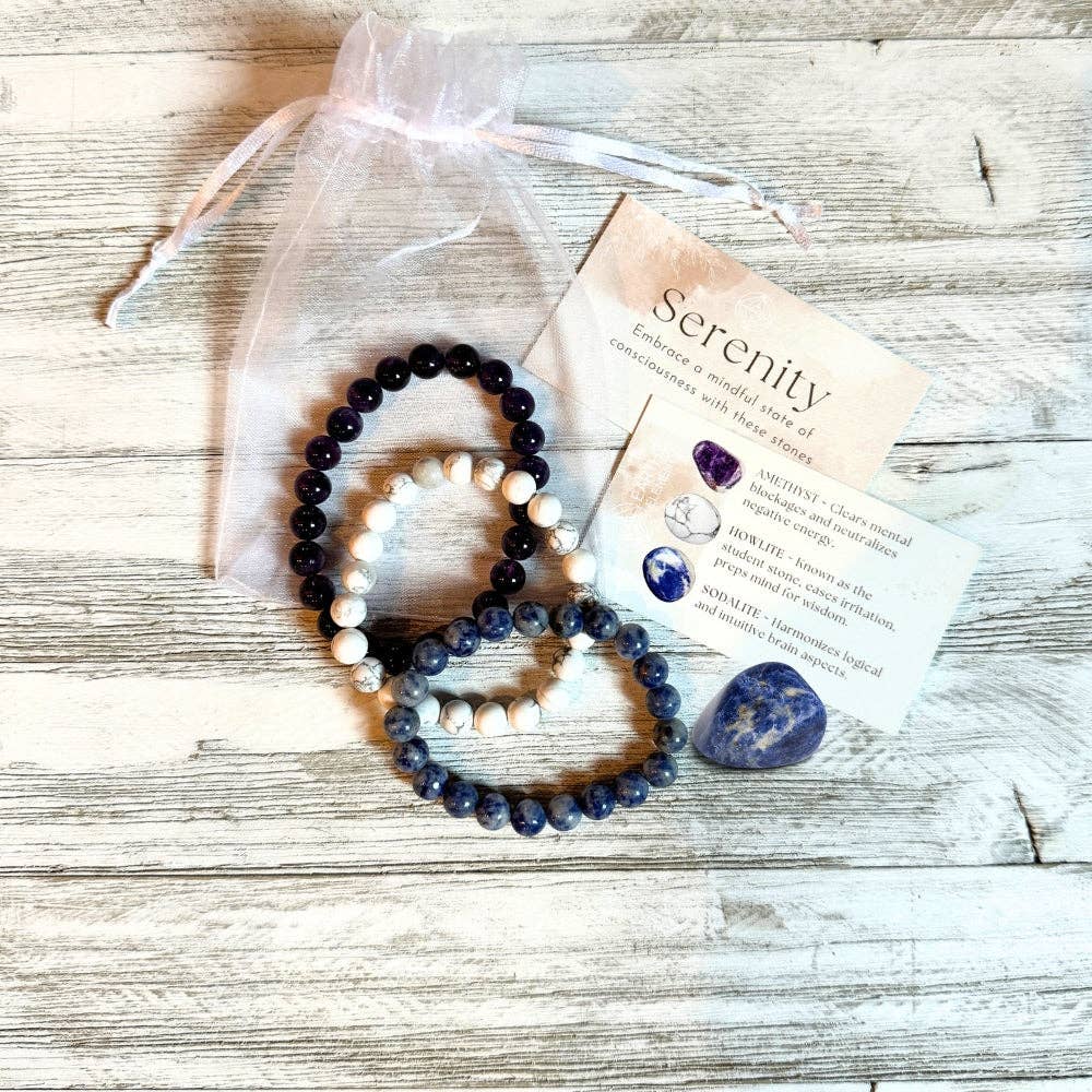 Serenity Intentions Bracelet Set Crystals - Gothic & Alternative Gift - Haunted