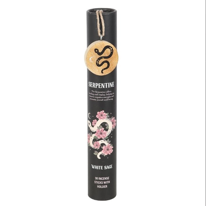 Serpentine Incense Stick Gift Set With Holder White Sage Incense and Incense Holders,Incense, - Gothic & Alternative Gift - Haunted