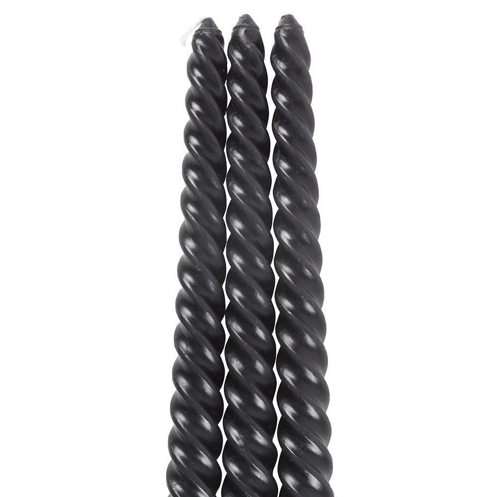 Set of 3 Dark Romance Twist Taper Candles Candles, - Gothic & Alternative Gift - Haunted