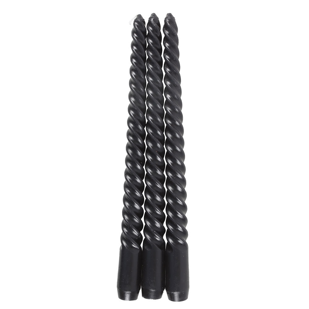 Set of 3 Dark Romance Twist Taper Candles Candles, - Gothic & Alternative Gift - Haunted