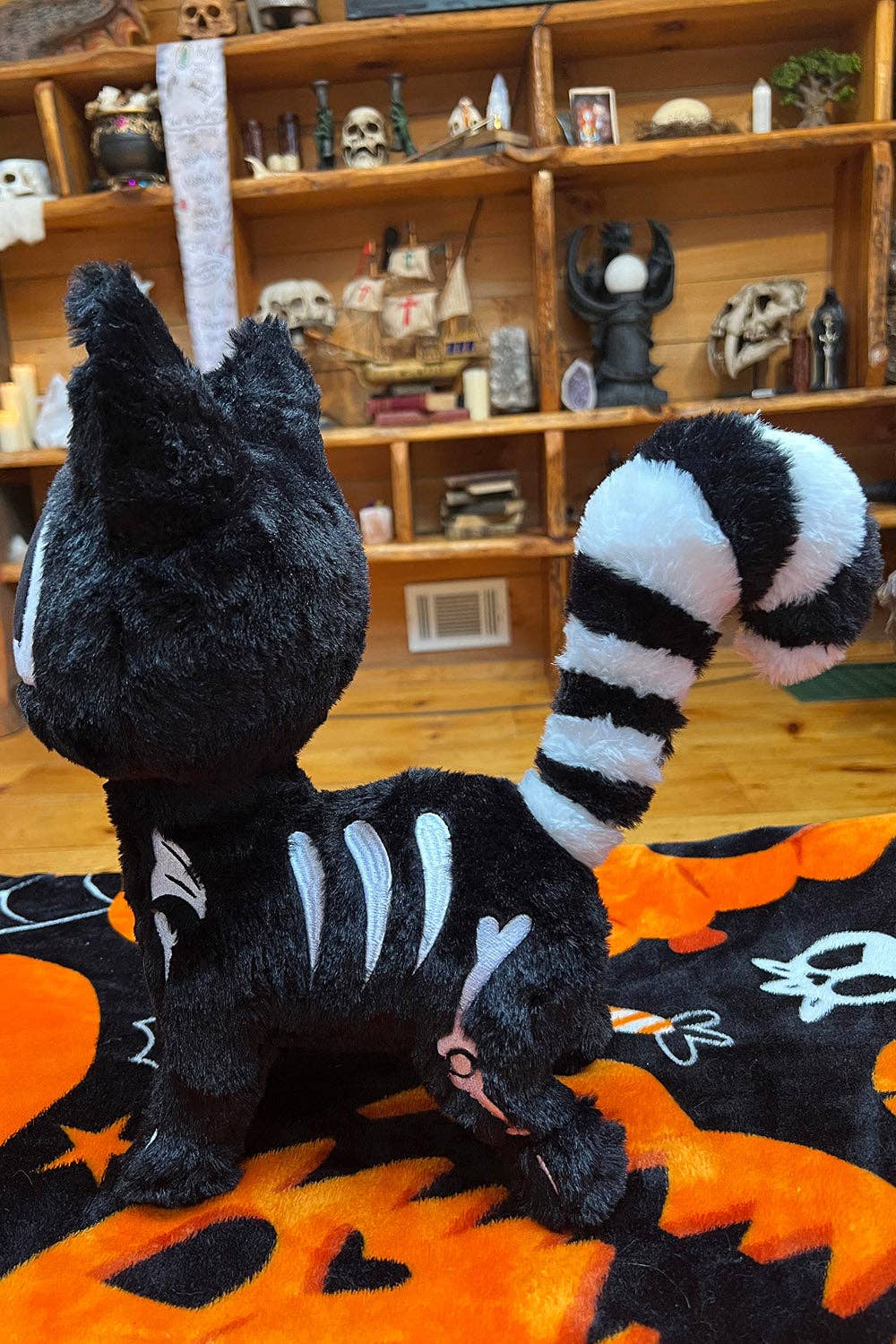 Skelekitty Cat Kitten Skeleton Plush Toy [Deluxe] Holiday Creepmas Gothmas Christmas Spooky Gift Stuffed Animals - Gothic & Alternative Gift - Haunted