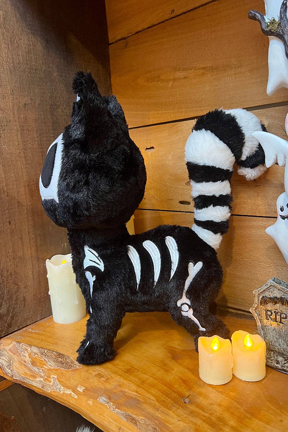 Skelekitty Cat Kitten Skeleton Plush Toy [Deluxe] Holiday Creepmas Gothmas Christmas Spooky Gift Stuffed Animals - Gothic & Alternative Gift - Haunted