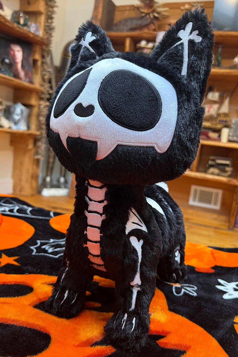 Skelekitty Cat Kitten Skeleton Plush Toy [Deluxe] Holiday Creepmas Gothmas Christmas Spooky Gift Stuffed Animals - Gothic & Alternative Gift - Haunted