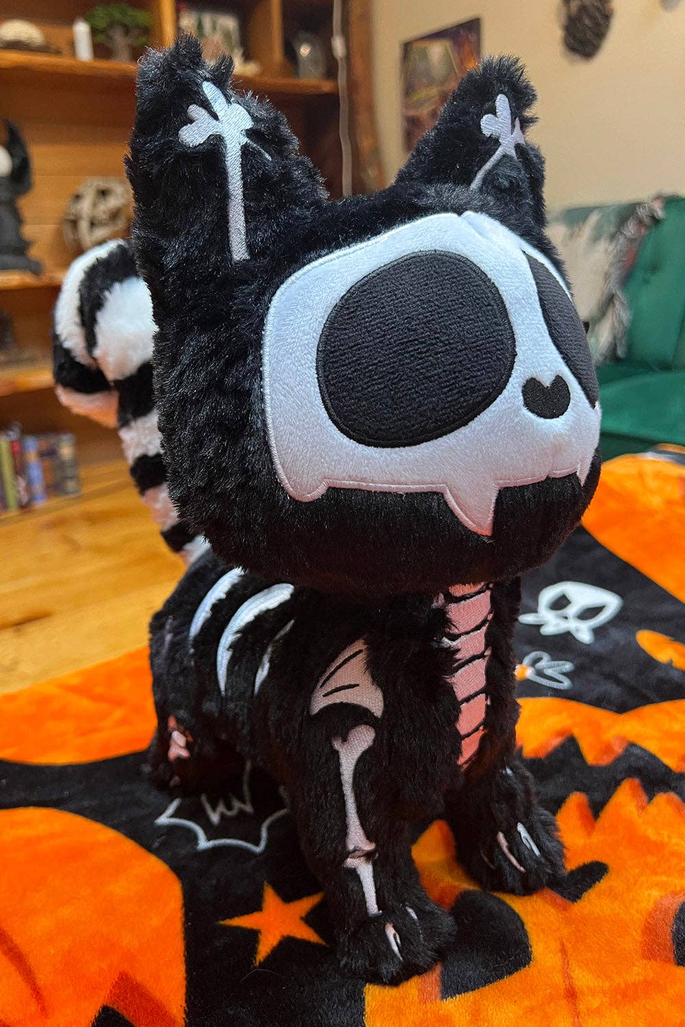 Skelekitty Cat Kitten Skeleton Plush Toy [Deluxe] Holiday Creepmas Gothmas Christmas Spooky Gift Stuffed Animals - Gothic & Alternative Gift - Haunted