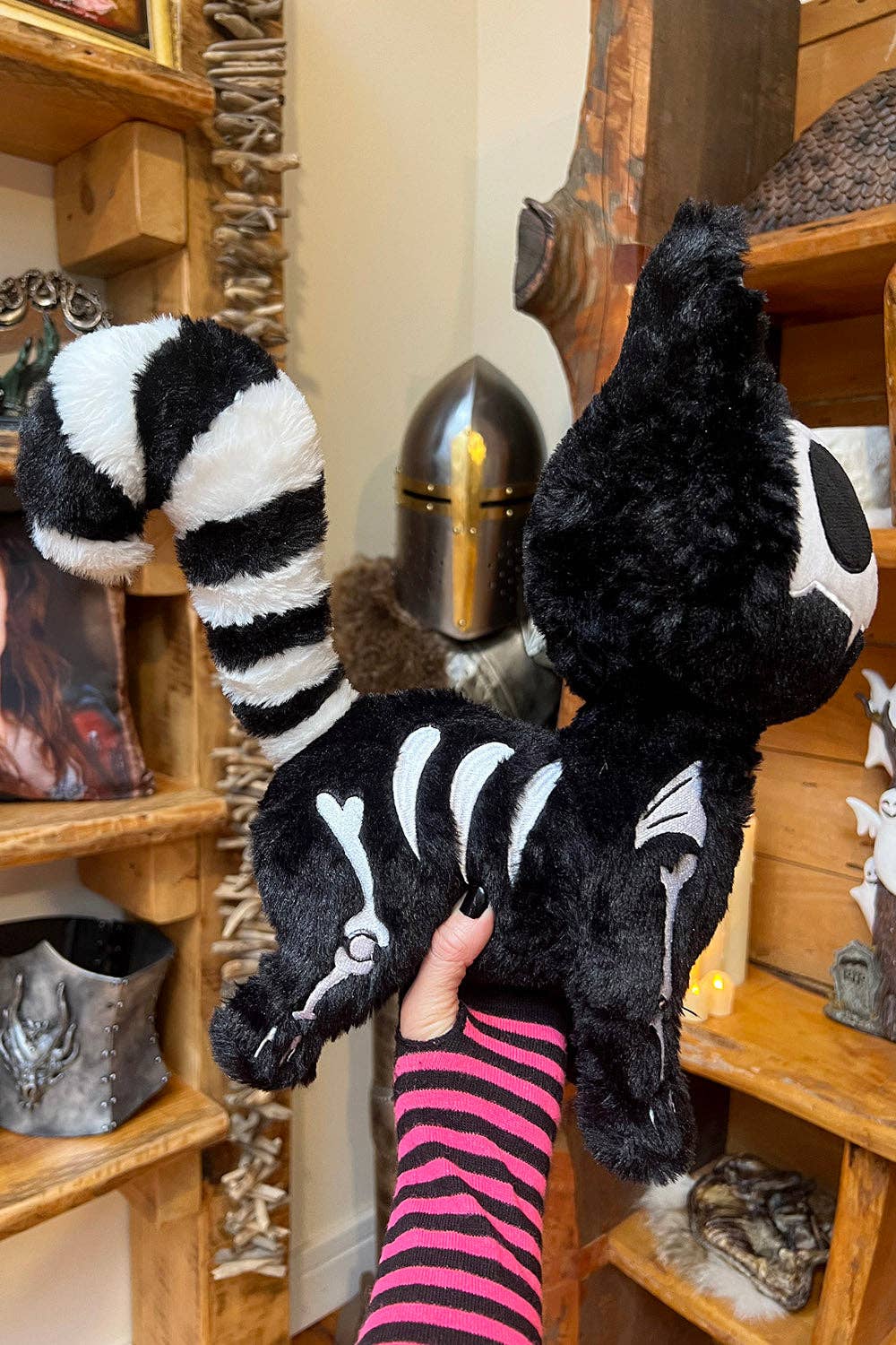 Skelekitty Cat Kitten Skeleton Plush Toy [Deluxe] Holiday Creepmas Gothmas Christmas Spooky Gift Stuffed Animals - Gothic & Alternative Gift - Haunted