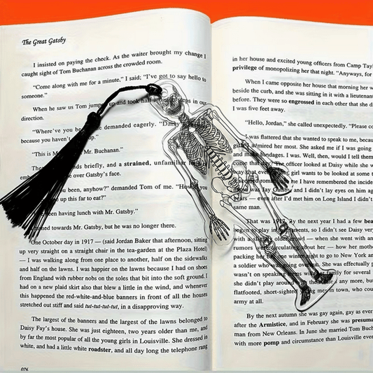 Skeleton Bookmark with tassel Bookmarks - Gothic & Alternative Gift - Haunted
