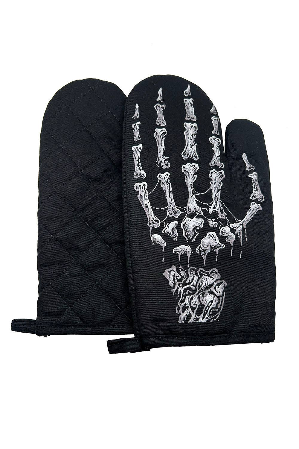 Skeleton Hand Oven Mitts Set of 2 Accessories - Gothic & Alternative Gift - Haunted