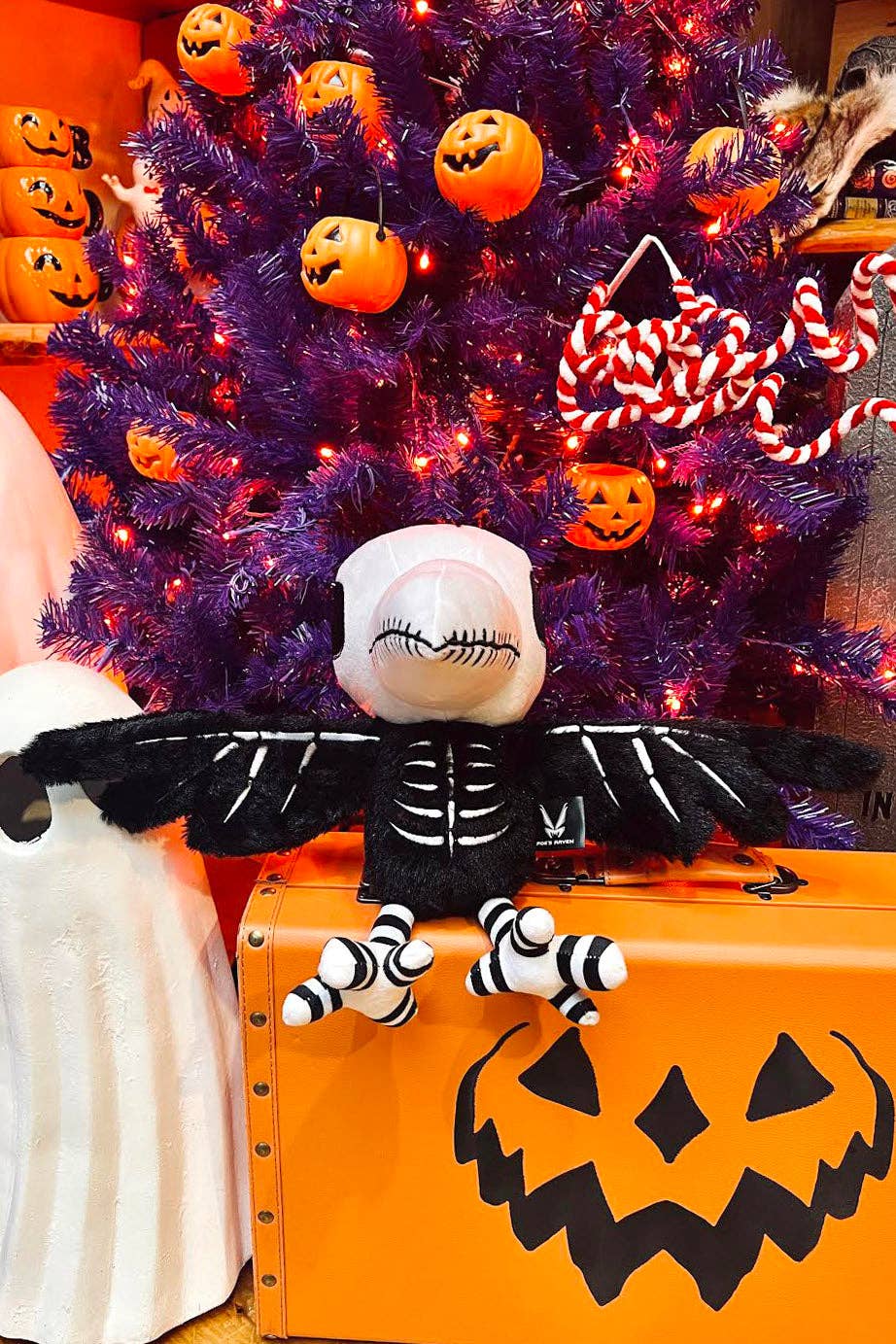 Skeleton Nevermore Poe's Raven Plush Toy Stuffed Animals - Gothic & Alternative Gift - Haunted