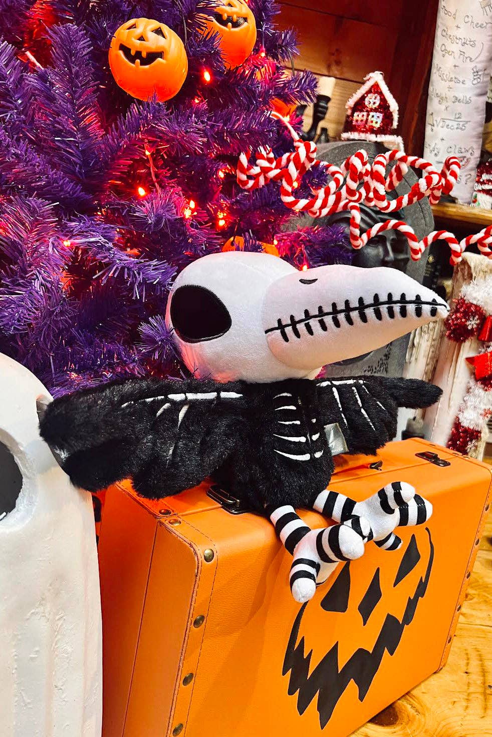 Skeleton Nevermore Poe's Raven Plush Toy Stuffed Animals - Gothic & Alternative Gift - Haunted