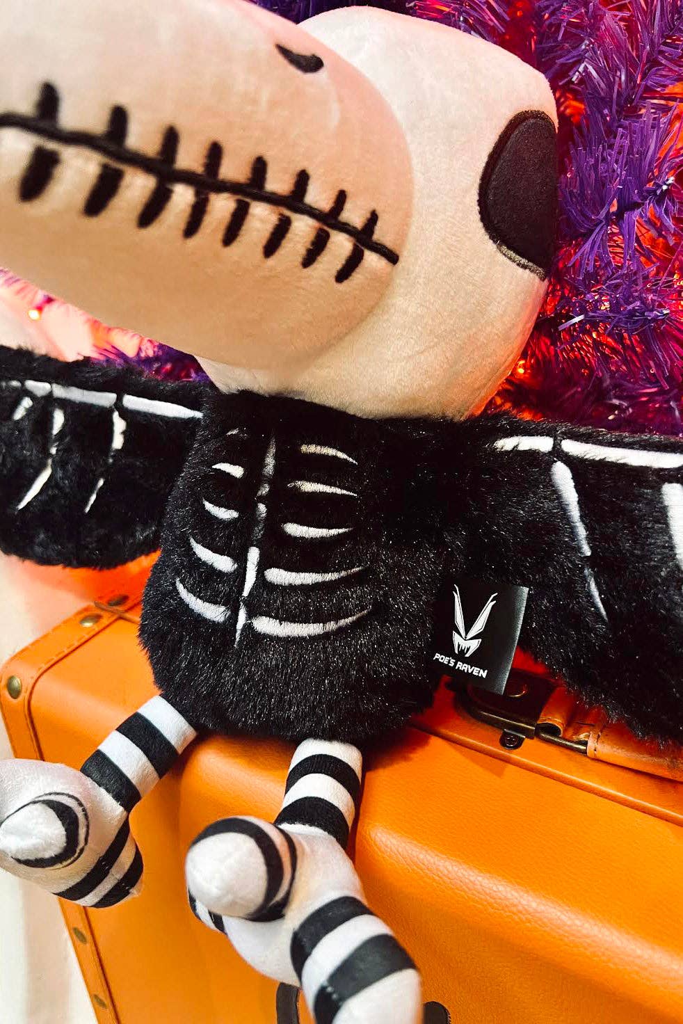 Skeleton Nevermore Poe's Raven Plush Toy Stuffed Animals - Gothic & Alternative Gift - Haunted