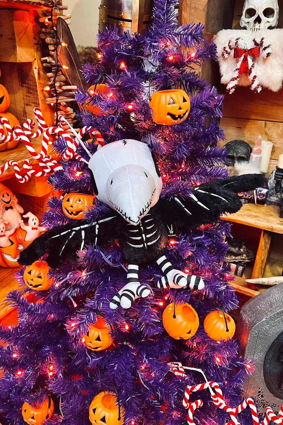 Skeleton Nevermore Poe's Raven Plush Toy Stuffed Animals - Gothic & Alternative Gift - Haunted