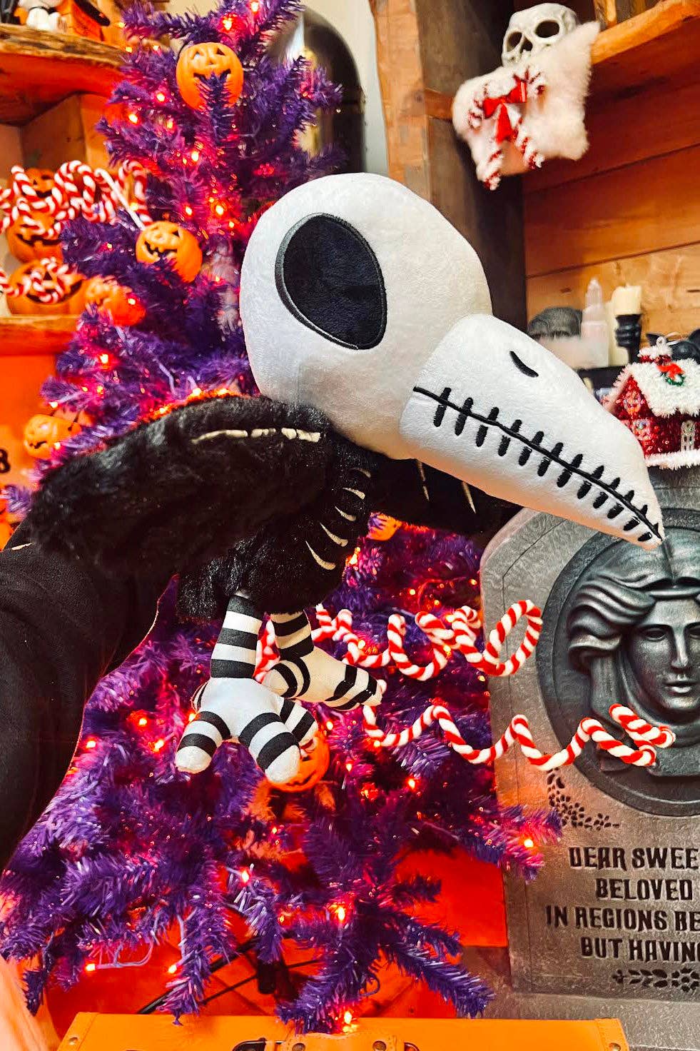 Skeleton Nevermore Poe's Raven Plush Toy Stuffed Animals - Gothic & Alternative Gift - Haunted