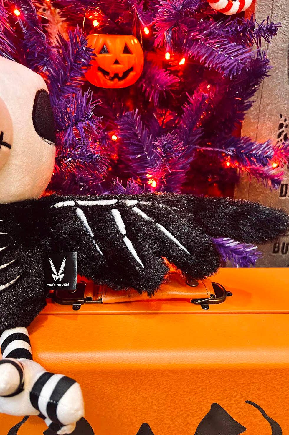 Skeleton Nevermore Poe's Raven Plush Toy Stuffed Animals - Gothic & Alternative Gift - Haunted