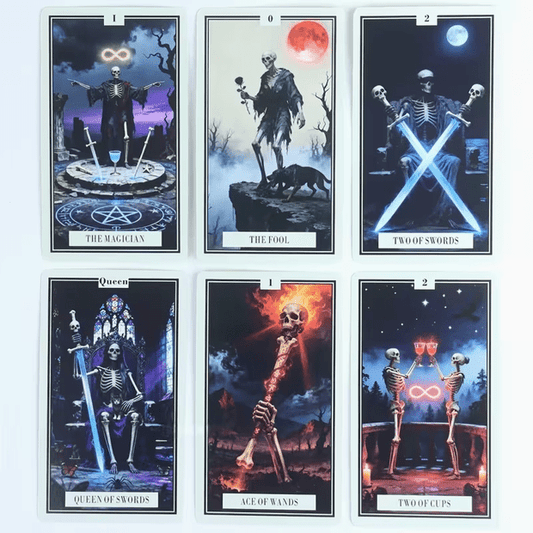 Skeleton Tarot Card Deck – 78 Gothic Cards, No Guidebook Witch Supplies - Gothic & Alternative Gift - Haunted