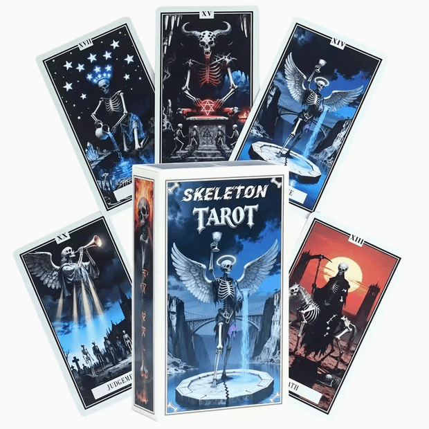 Skeleton Tarot Card Deck – 78 Gothic Cards, No Guidebook Witch Supplies - Gothic & Alternative Gift - Haunted