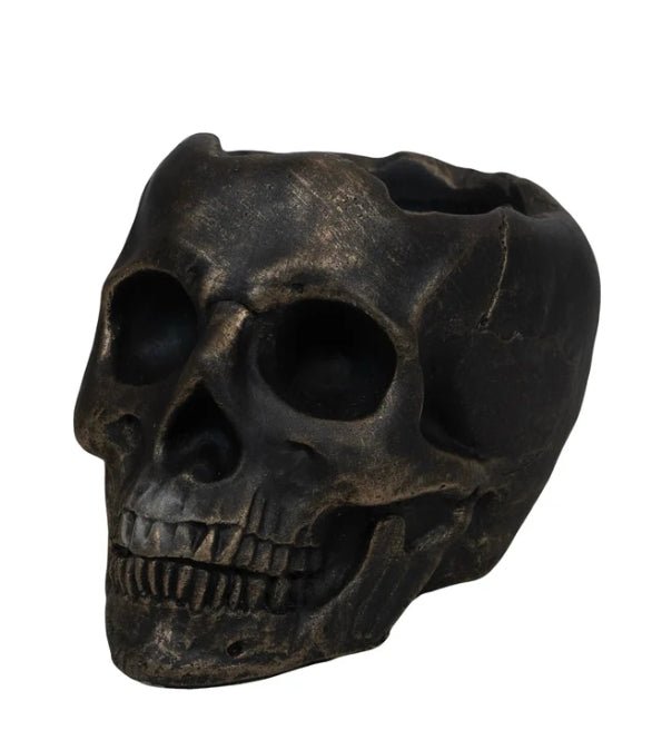 Skull Filled Mahogany Teak XLarge Candle Candles - Gothic & Alternative Gift - Haunted