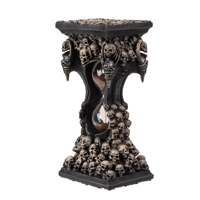 Skulls Sands of Death Timer Hour Glass Sand Timer Statue Home Decor - Gothic & Alternative Gift - Haunted