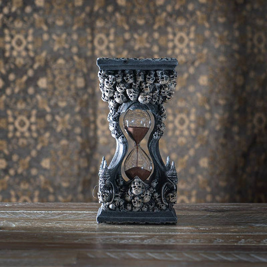 Skulls Sands of Death Timer Hour Glass Sand Timer Statue Home Decor - Gothic & Alternative Gift - Haunted