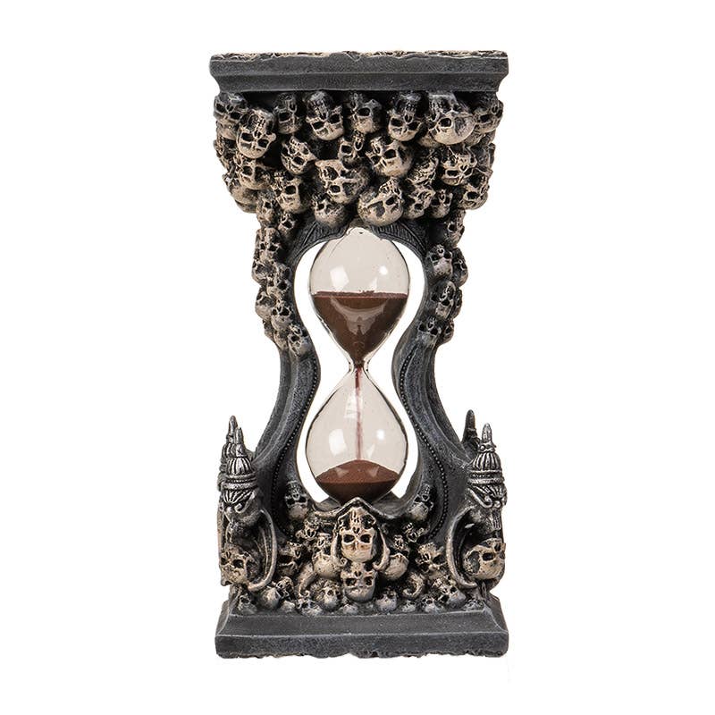 Skulls Sands of Death Timer Hour Glass Sand Timer Statue Home Decor - Gothic & Alternative Gift - Haunted
