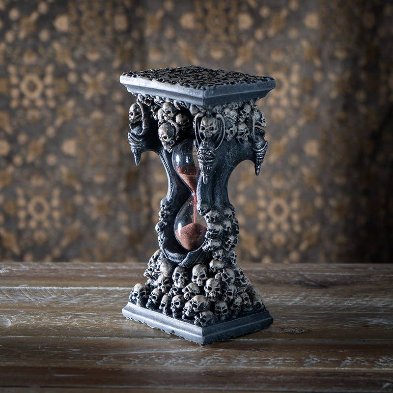 Skulls Sands of Death Timer Hour Glass Sand Timer Statue Home Decor - Gothic & Alternative Gift - Haunted