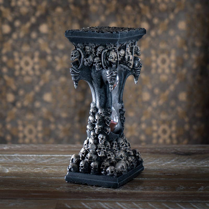 Skulls Sands of Death Timer Hour Glass Sand Timer Statue Home Decor - Gothic & Alternative Gift - Haunted