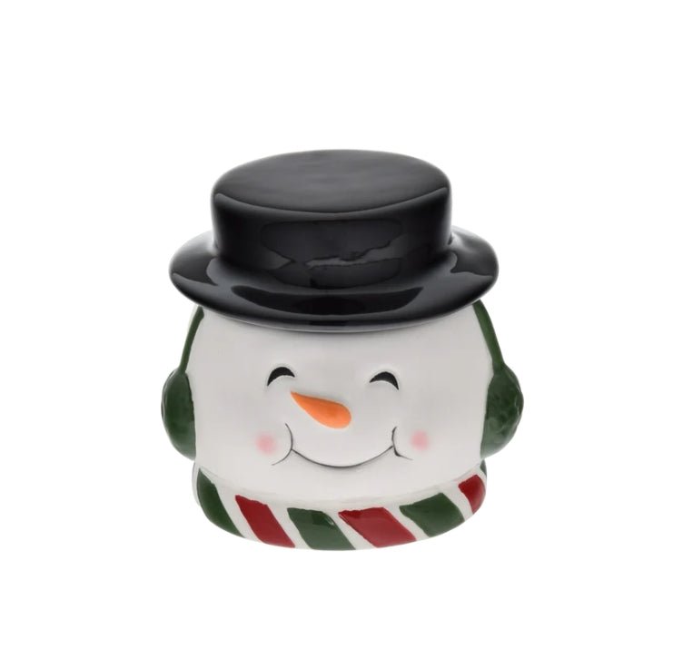 Snow Day Snowman Icon Ceramic Candle Christmas Holiday Candles - Gothic & Alternative Gift - Haunted