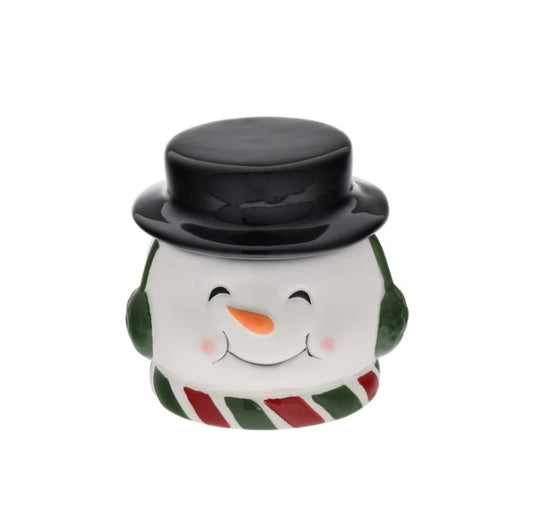 Snow Day Snowman Icon Ceramic Candle Christmas Holiday Candles - Gothic & Alternative Gift - Haunted