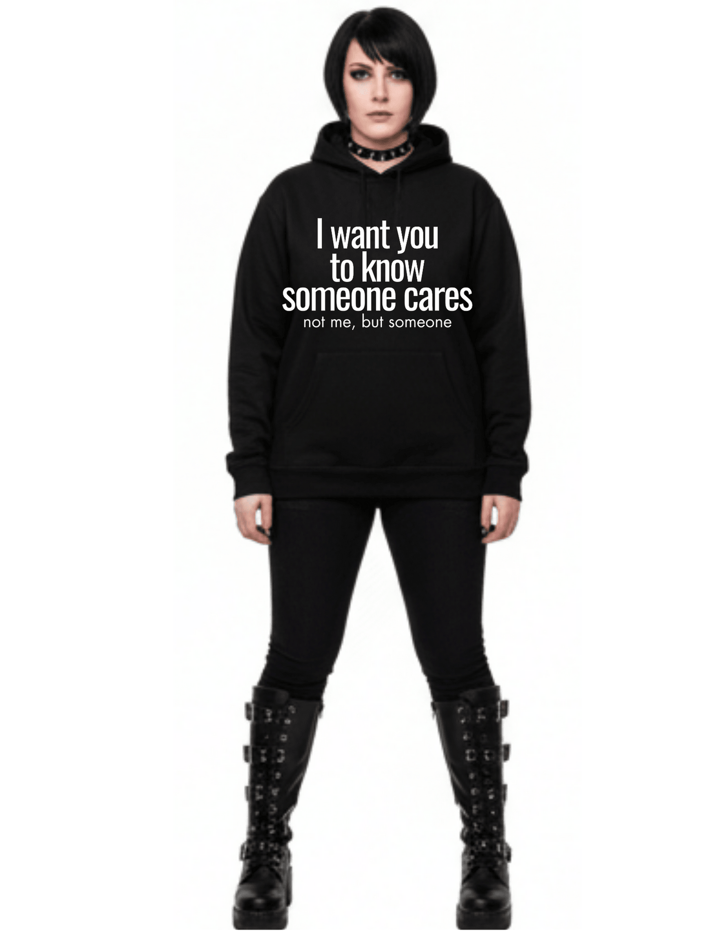 Someone who cares Custom Black Hoodie Sweatshirt Pullover Clothing - Gothic & Alternative Gift - Haunted