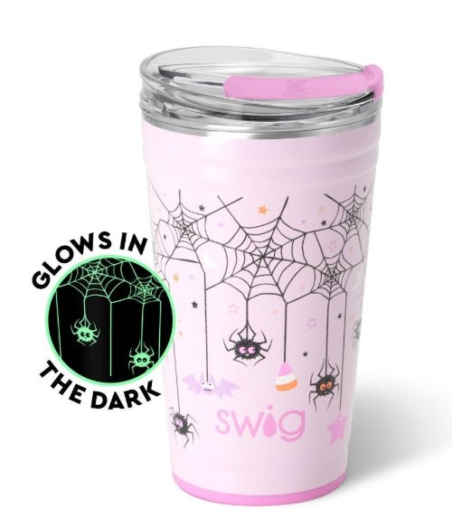 Spider Web Creepy Cute Glow in the Dark Party Tumbler Swiglife Drinkware - Gothic & Alternative Gift - Haunted