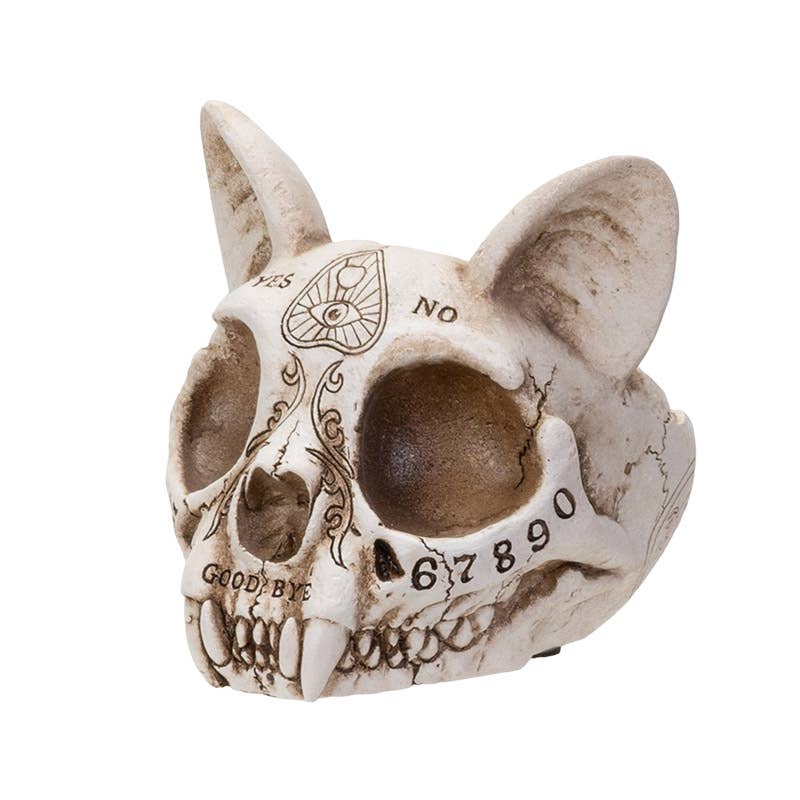 Spirit Cat Skull Ashtray Home Decor - Gothic & Alternative Gift - Haunted