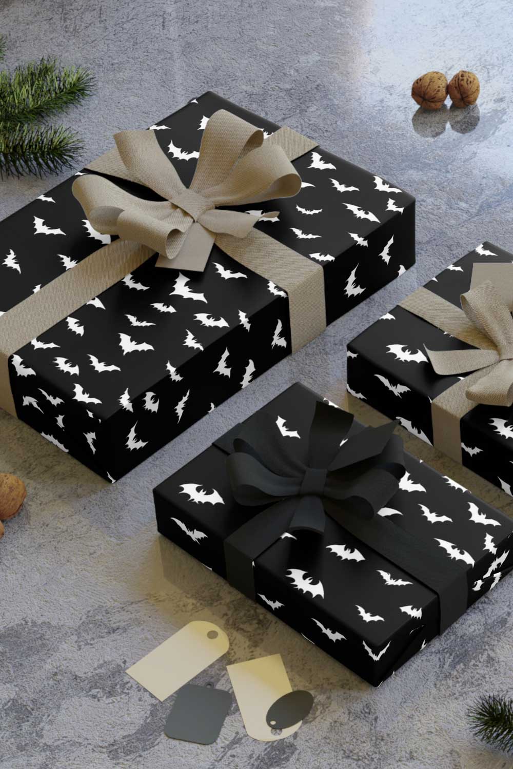 Spooky Bats Wrapping Paper [30" x 196"] Wrapping Paper - Gothic & Alternative Gift - Haunted