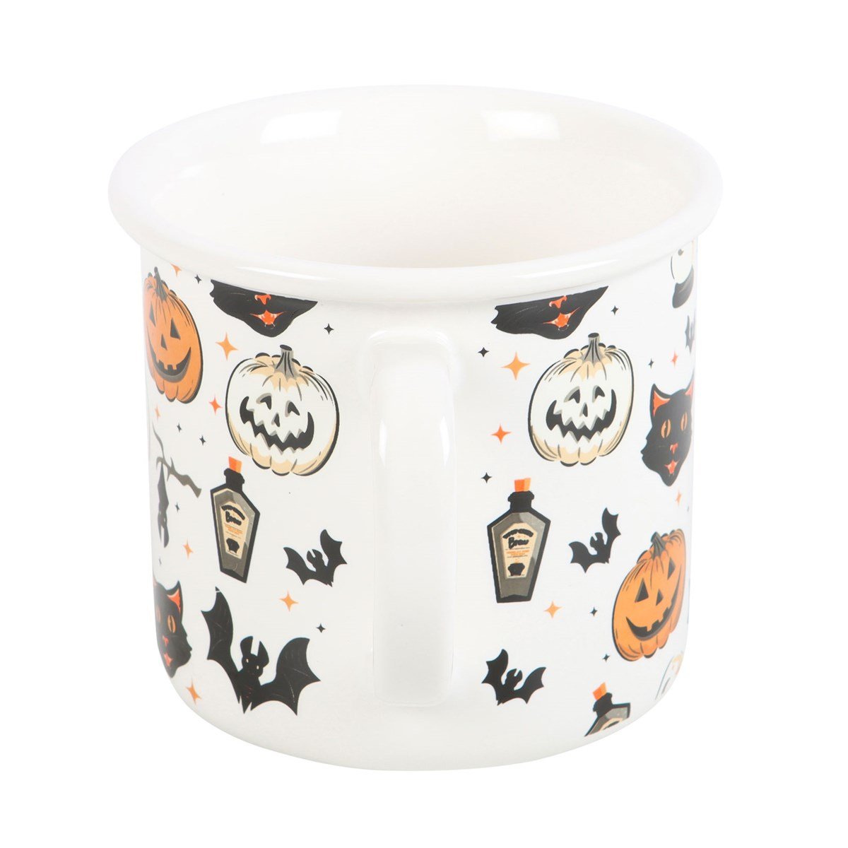 Spooky Cat and Pumpkin Print Mug Drinkware - Gothic & Alternative Gift - Haunted