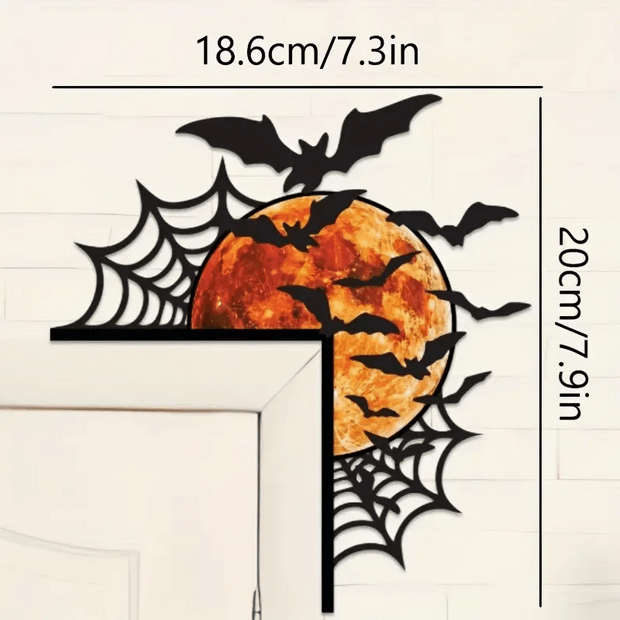 Spooky Halloween Bat and Moon Corner Decoration. Seasonal Home Decor - Gothic & Alternative Gift - Haunted