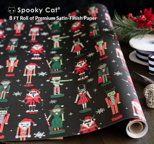 Spooky Nutcrackers Gift Wrap Holiday Craft and Decor - Gothic & Alternative Gift - Haunted