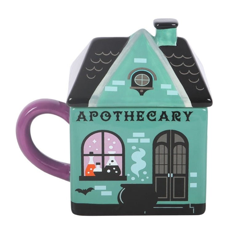 Spooky Street Apothecary Shaped Lidded Mug Drinkware - Gothic & Alternative Gift - Haunted