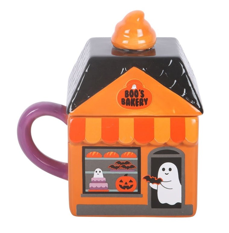 Spooky Street Boo's Bakery Shaped Lidded Mug Drinkware - Gothic & Alternative Gift - Haunted