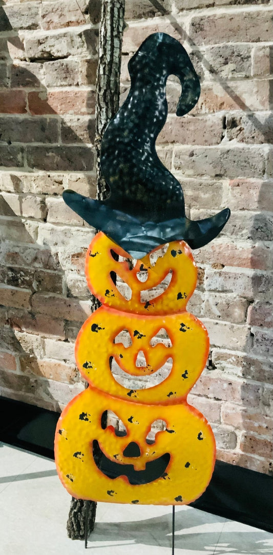 Stacked pumpkin metal sign Garden Decor - Gothic & Alternative Gift - Haunted