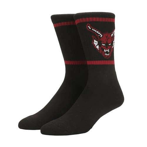 Stranger Things Hellfire Club Striped Men's Athletic Crew Socks Accessories - Gothic & Alternative Gift - Haunted