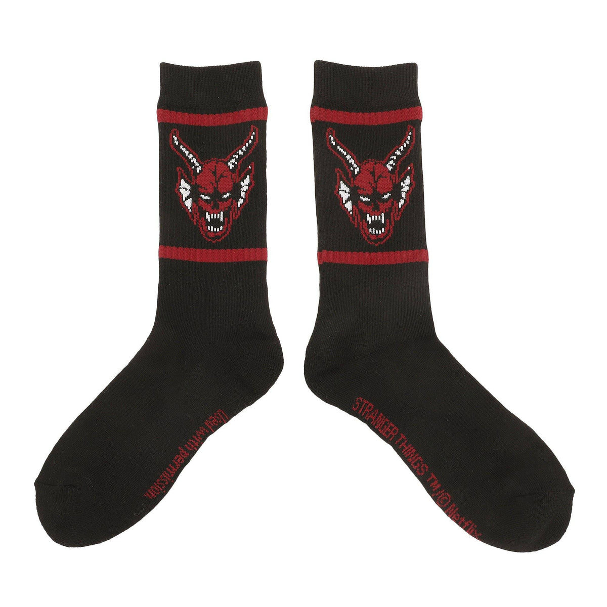 Stranger Things Hellfire Club Striped Men's Athletic Crew Socks Accessories - Gothic & Alternative Gift - Haunted
