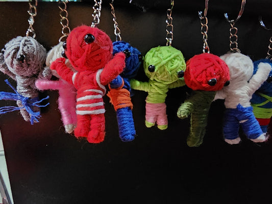 String Voodoo Doll Key Chain-Handmade Home Decor - Gothic & Alternative Gift - Haunted