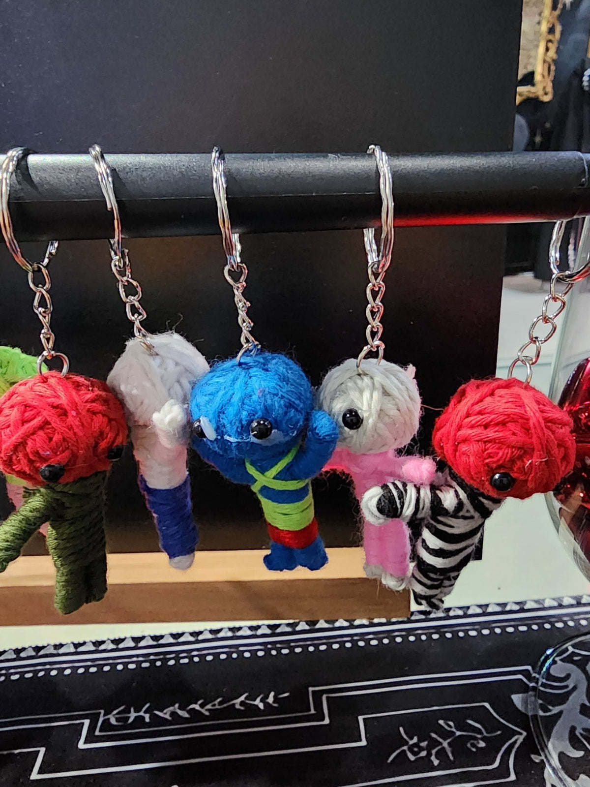 String Voodoo Doll Key Chain-Handmade Home Decor - Gothic & Alternative Gift - Haunted