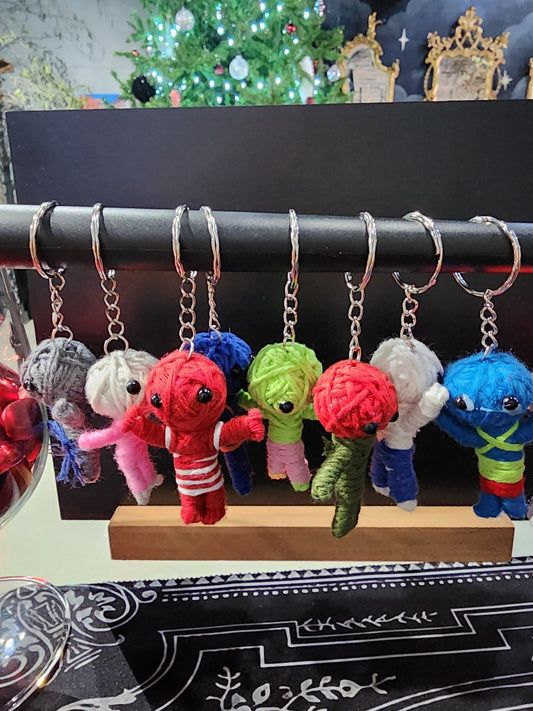 String Voodoo Doll Key Chain-Handmade Home Decor - Gothic & Alternative Gift - Haunted