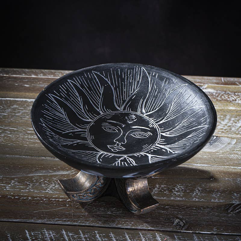 Sun and Moon Resin Offering Bowl for Rituals Witch Supplies - Gothic & Alternative Gift - Haunted