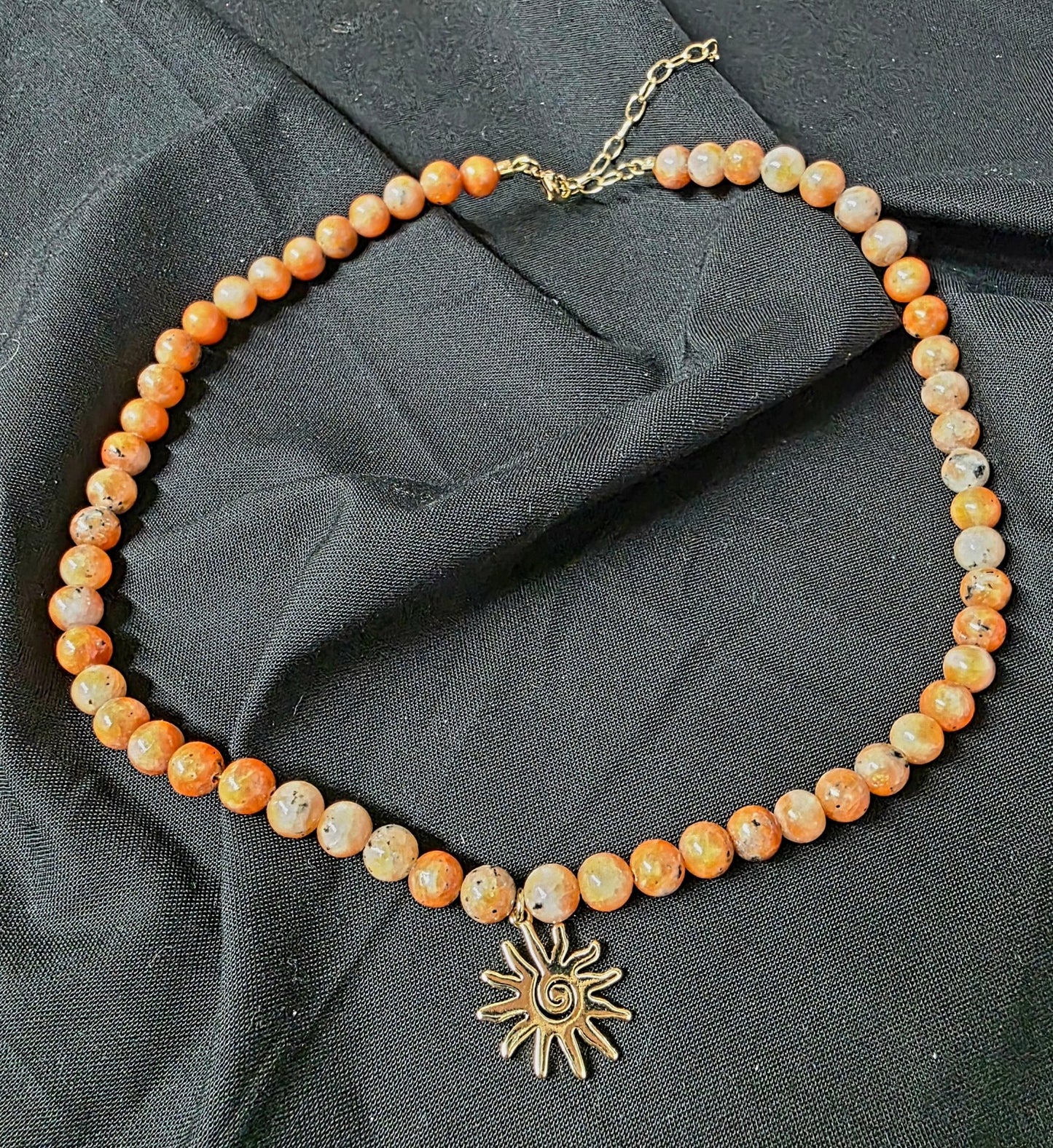 Sun charm necklace with genuine stones - Gothic & Alternative Gift - Haunted
