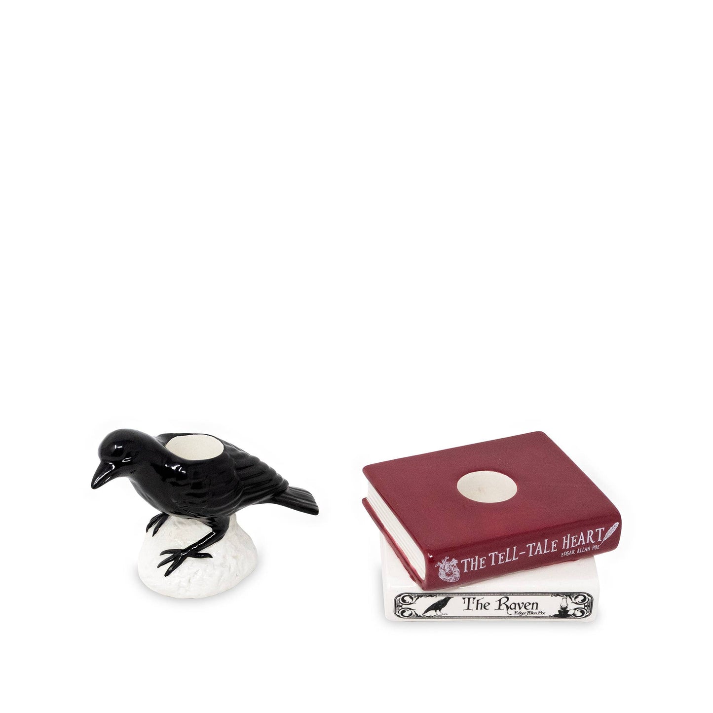 Tapered Candle Holder Set, The Raven - Gothic & Alternative Gift - Haunted