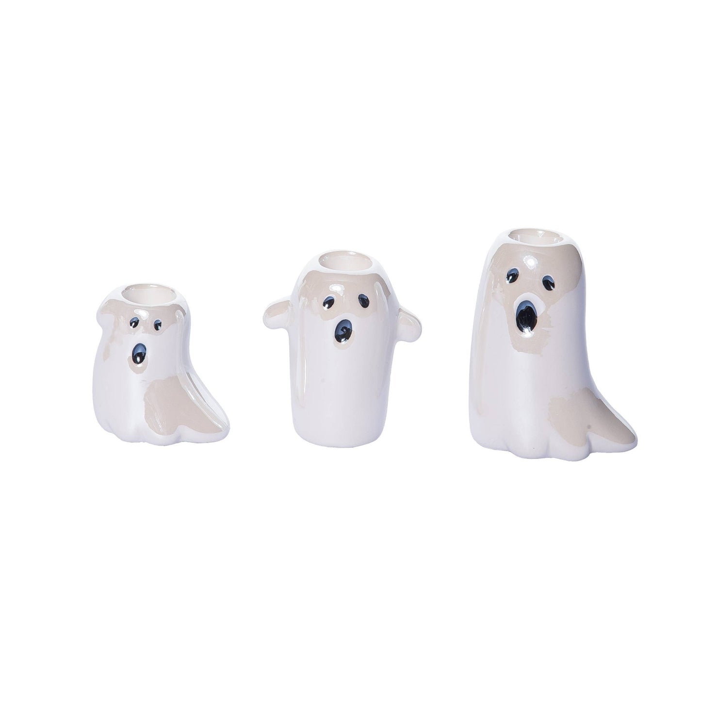 Tapered Ghost Candle Holder Set Home Decor - Gothic & Alternative Gift - Haunted