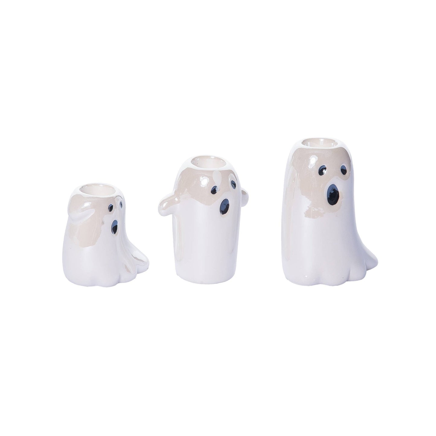 Tapered Ghost Candle Holder Set Home Decor - Gothic & Alternative Gift - Haunted
