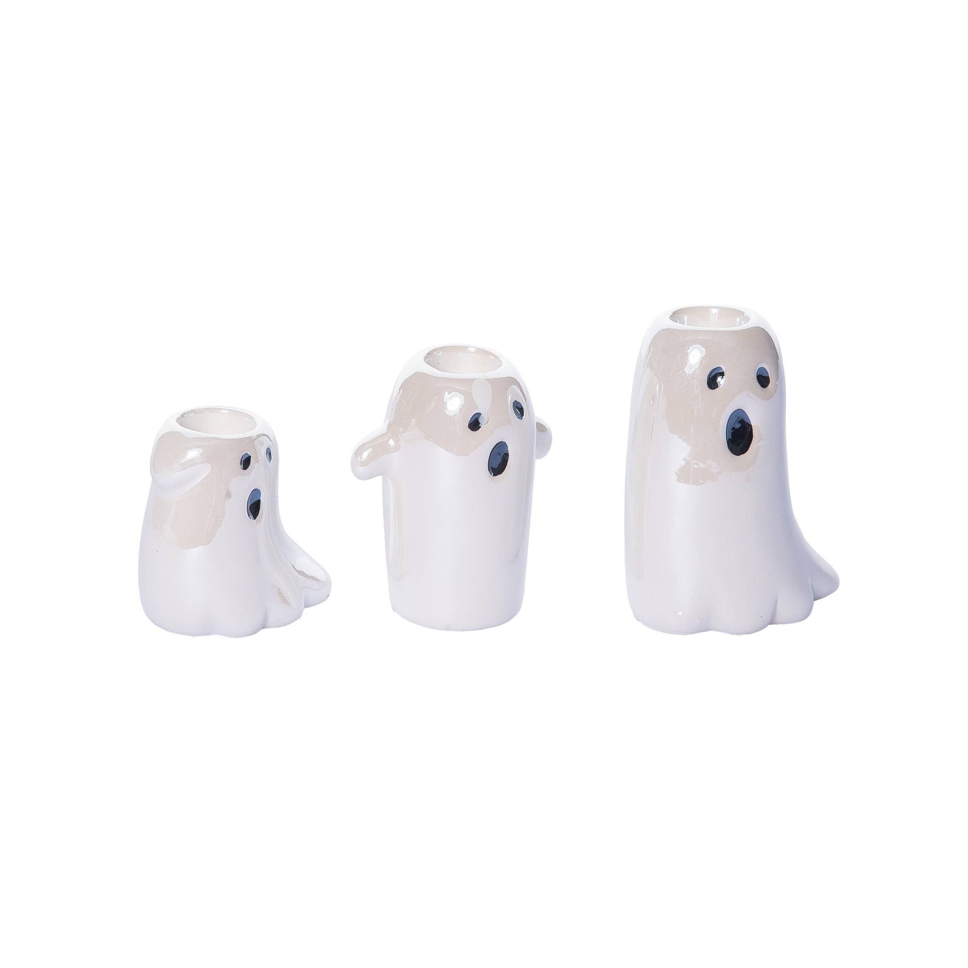 Tapered Ghost Candle Holder Set Home Decor - Gothic & Alternative Gift - Haunted