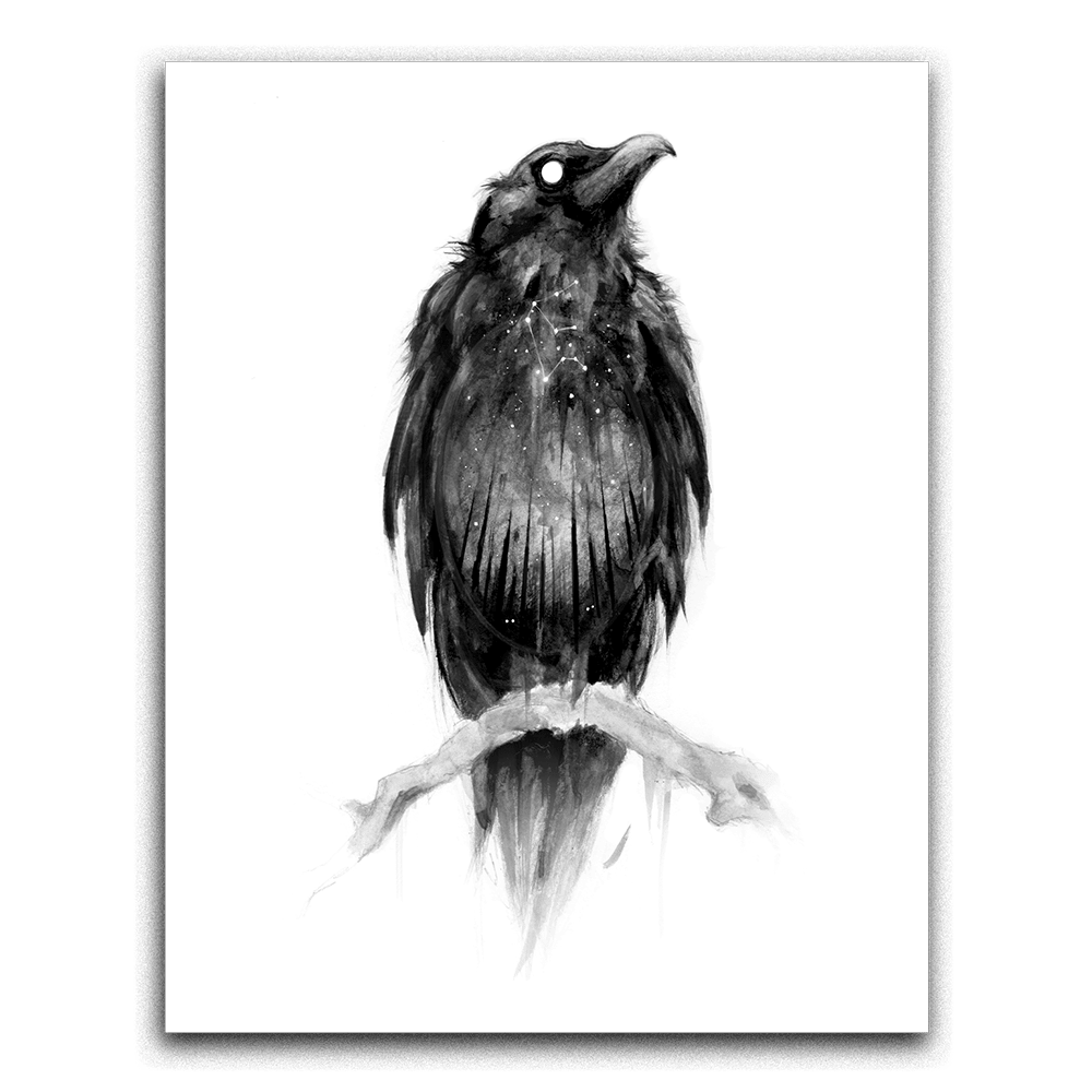 The Crone's Seer: 11x14 Framed Raven Print Original Artwork - Gothic & Alternative Gift - Haunted