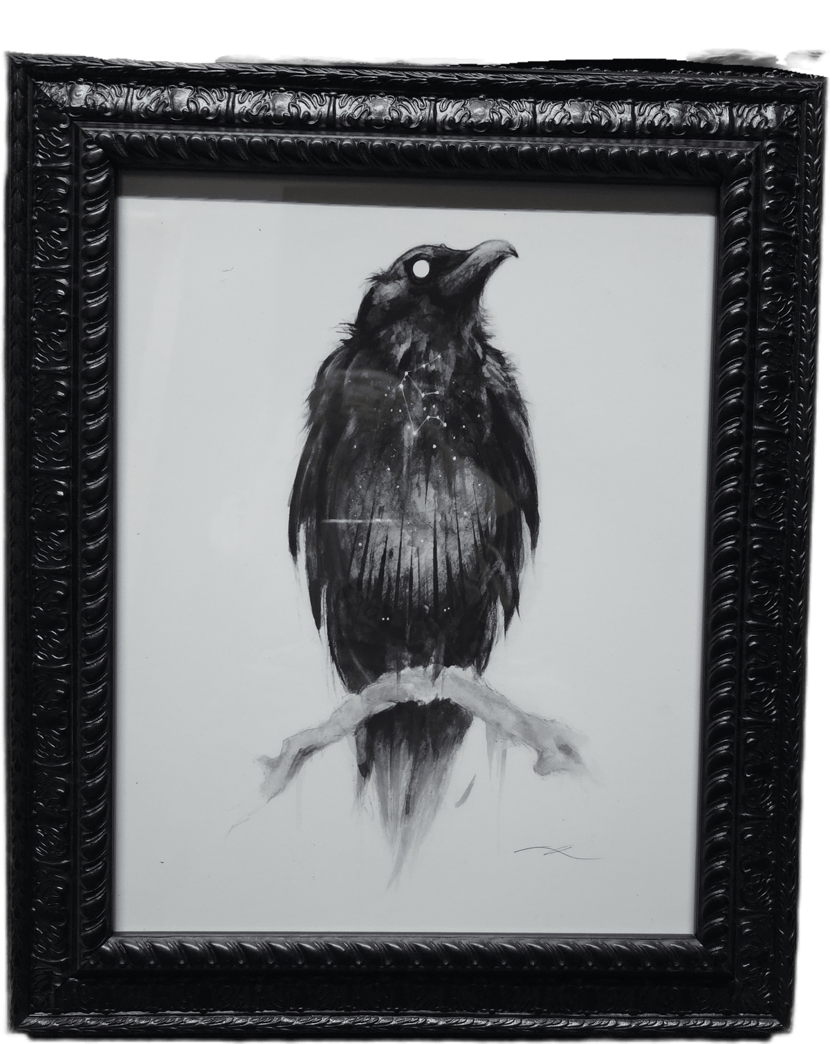 The Crone's Seer: 11x14 Framed Raven Print Original Artwork - Gothic & Alternative Gift - Haunted